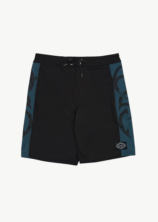 AFENDS Mens My Tribe - Surf Related V2 Boardshort 20" - Black
