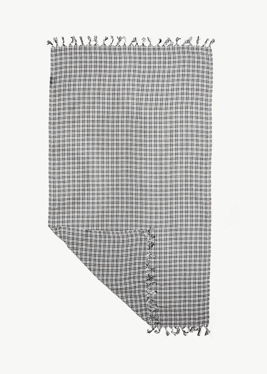 AFENDS Womens Asta - Check Turkish Towel - Black / White