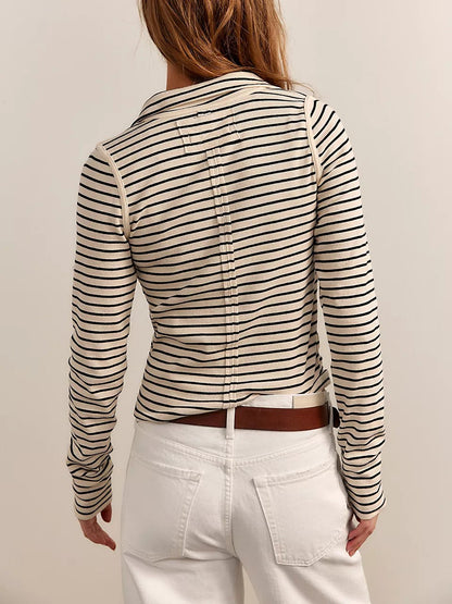 FREE PEOPLE Lake Stripe Henley Top
