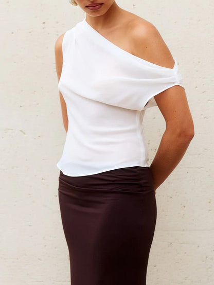 RUNAWAY THE LABEL Marisa Off Shoulder Cowl Neck Top