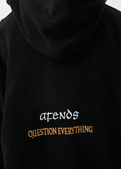 AFENDS Mens Leap - Boxy Pull On Hood - Black