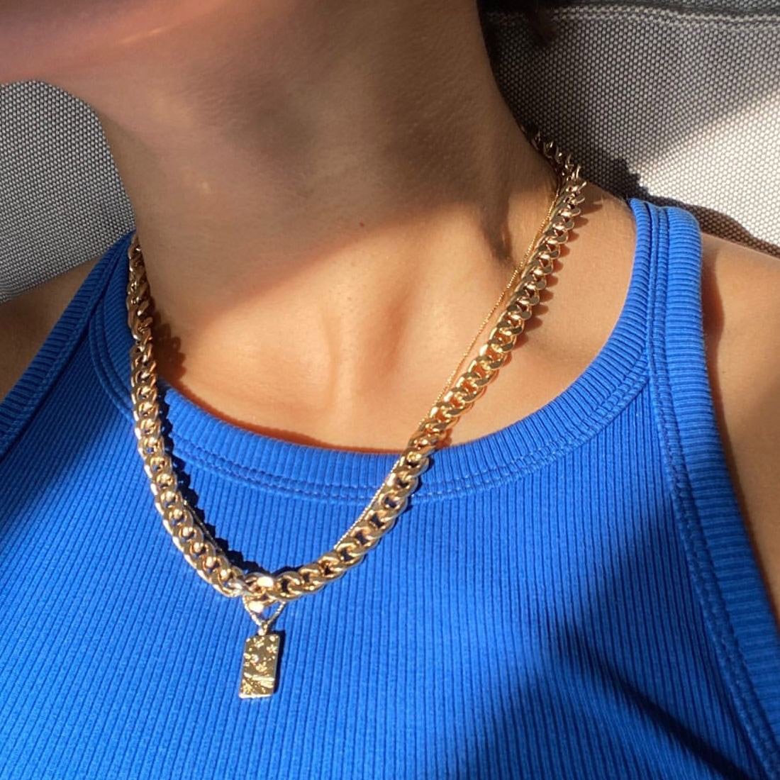 PILGRIM Fuchsia Curb Chain Necklace