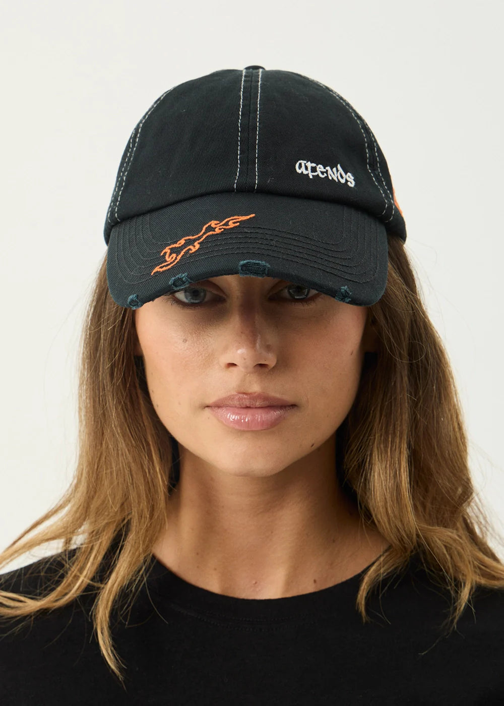 AFENDS Mens Leap - Six Panel Cap - Stone Black