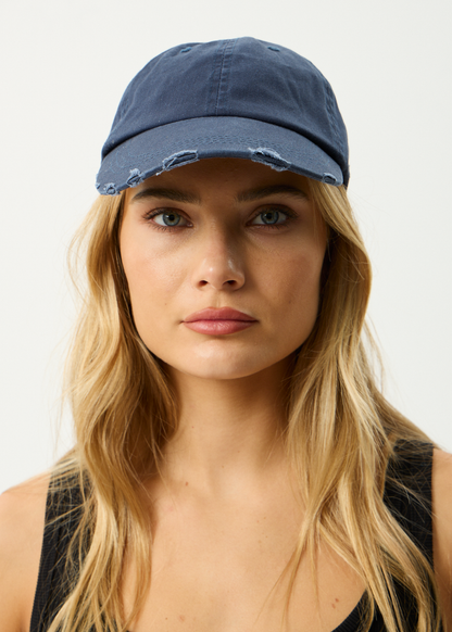 AFENDS Mens Genesis - Six Panel Cap - Washed Deep Sea