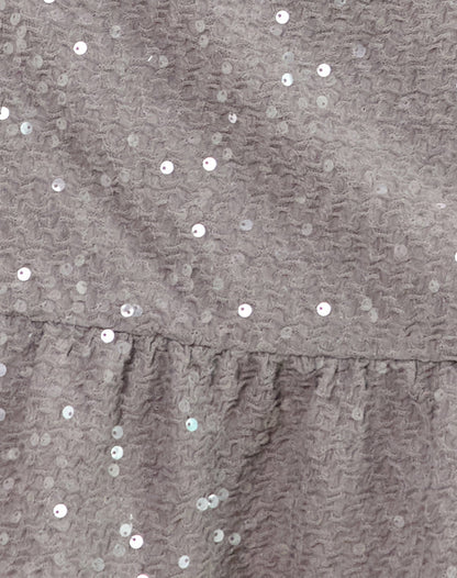 Arnault Mini Skirt in Sequin Silver