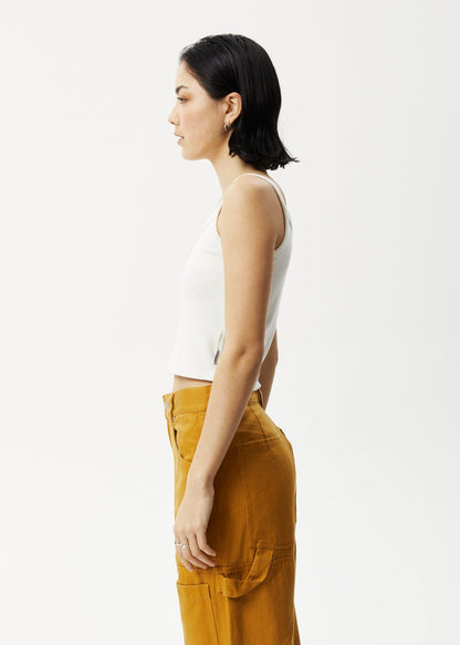 AFENDS Womens Taylor - Rib Singlet - Off White