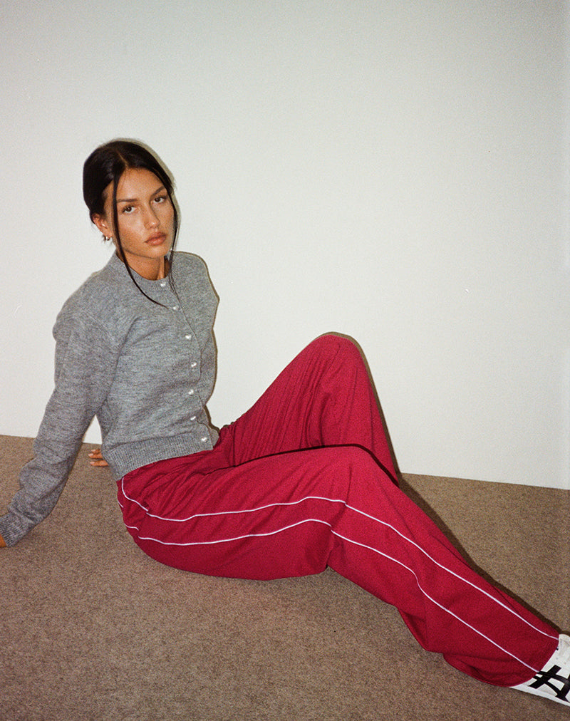 Benton Jogger in Adrenaline Red with Violet Binding