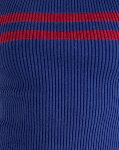 Bonisa Vest in Blue with Red Stripe