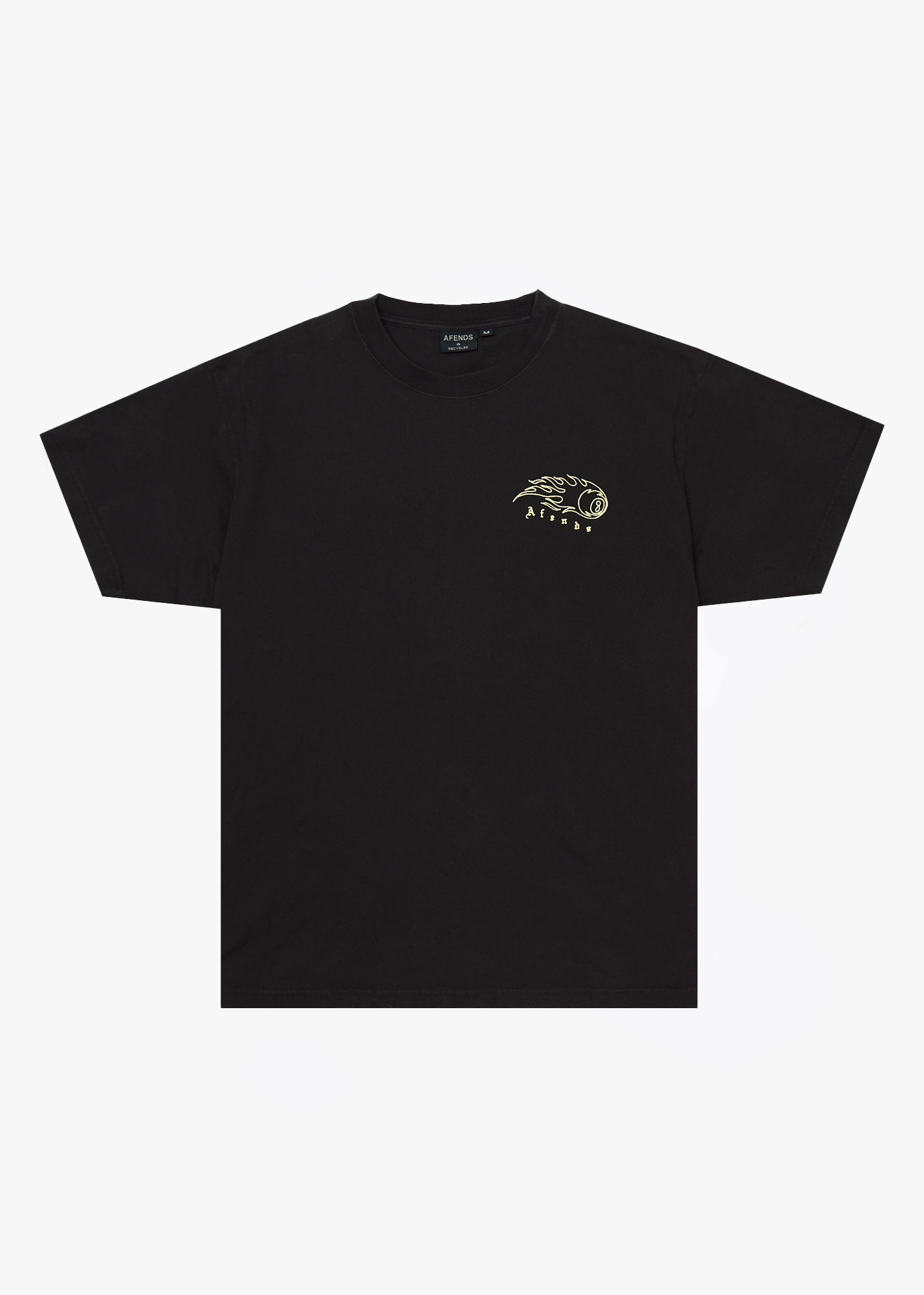 AFENDS Mens Off Balance - Heavyweight Boxy Tee - Stone Black