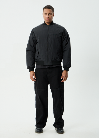 AFENDS Mens No More Bombs - Bomber Jacket - Black