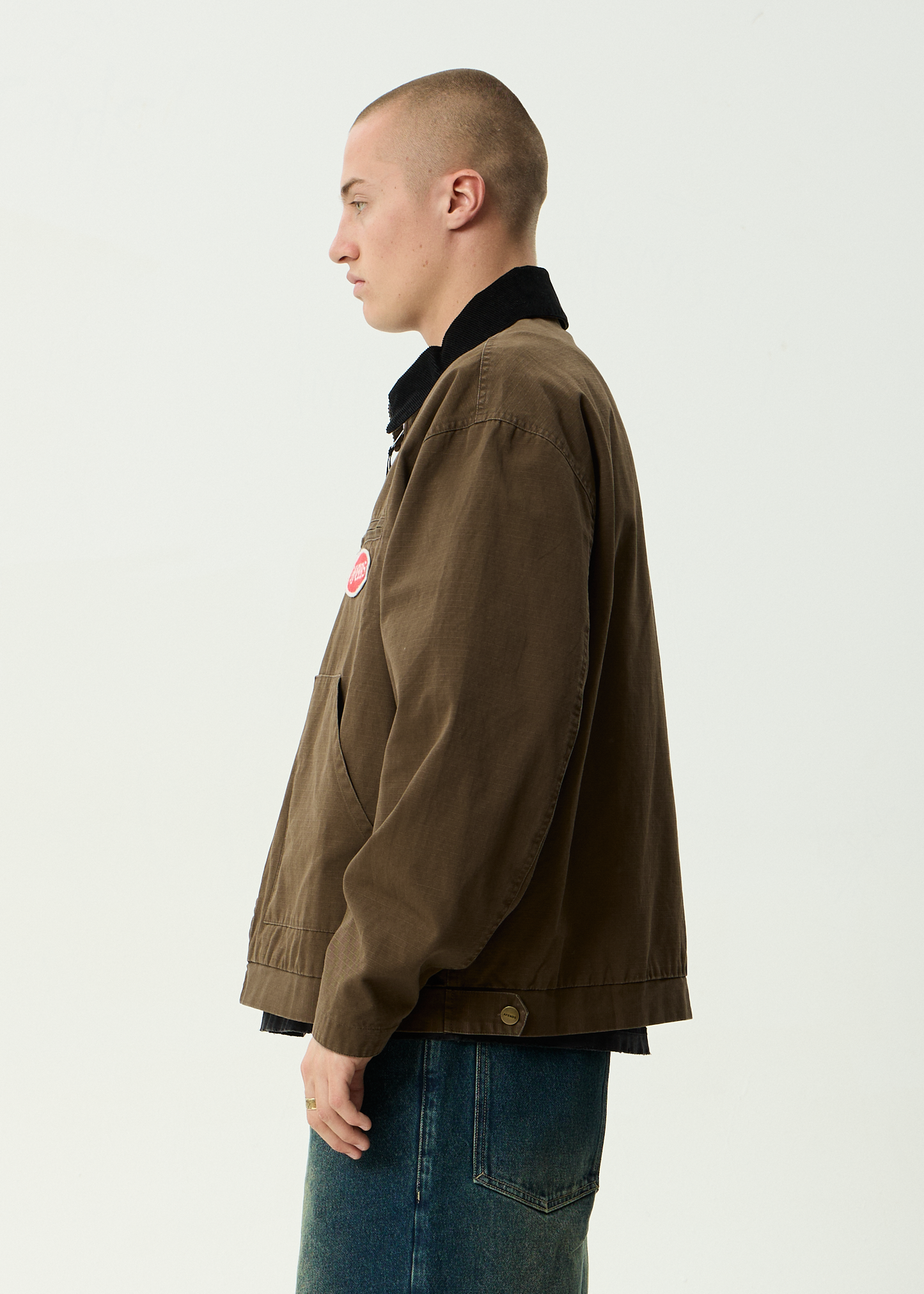 AFENDS Mens Casino Oracle V.2 - Workwear Jacket - Washed Coffee