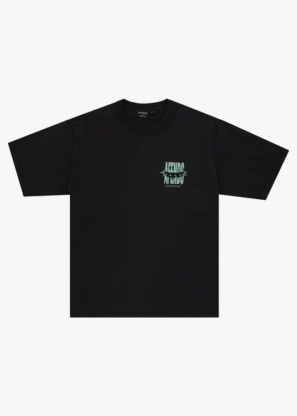 AFENDS Mens Bad Dog - Heavyweight Boxy Tee - Stone Black