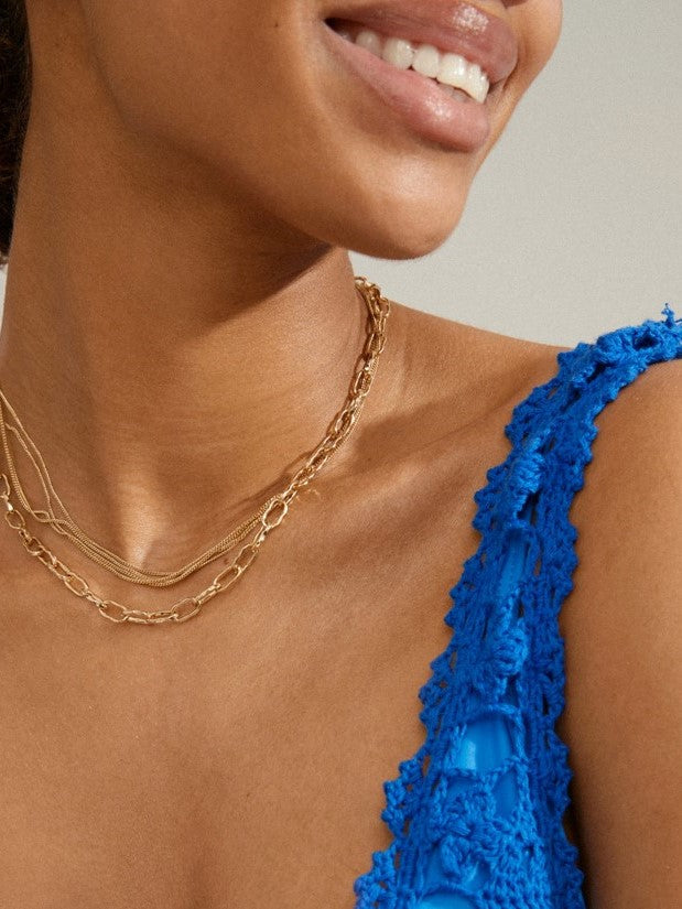 PILGRIM Pause Cable & Curb Chains Necklace