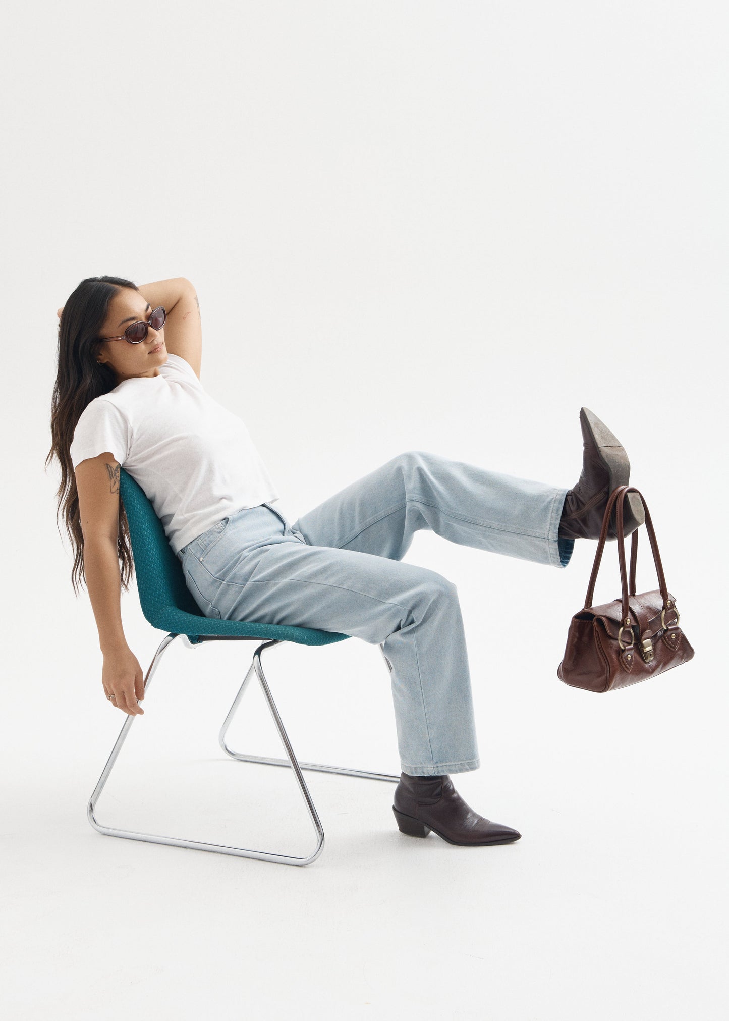 AFENDS Womens Leila - Straight Leg Jeans - Stone Blue