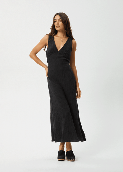 AFENDS Womens Tully - Seersucker Maxi Dress - Black