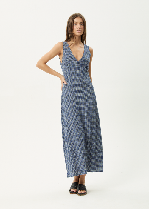 AFENDS Womens Tully - Seersucker Maxi Dress - Marlin