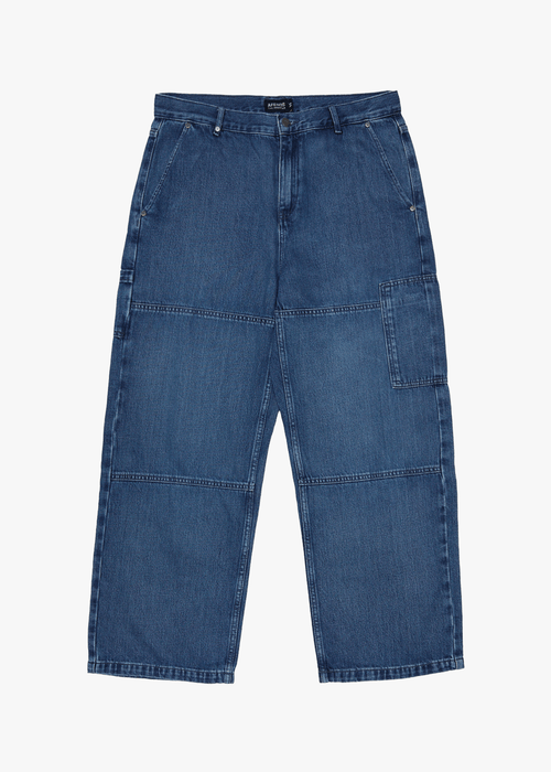 AFENDS Mens Richmond - Denim Workwear Jean - Authentic Blue