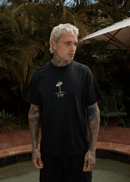 AFENDS Mens High Priority - Boxy Tee - Black