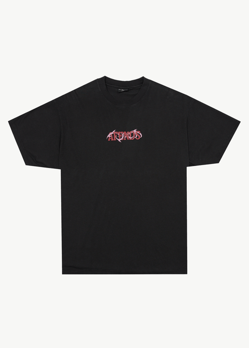 AFENDS Mens Waves - Boxy Tee - Black