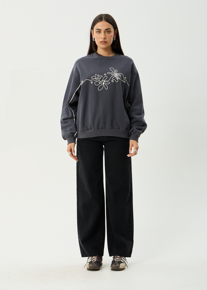 AFENDS Womens Locket - Crew Neck - Charcoal