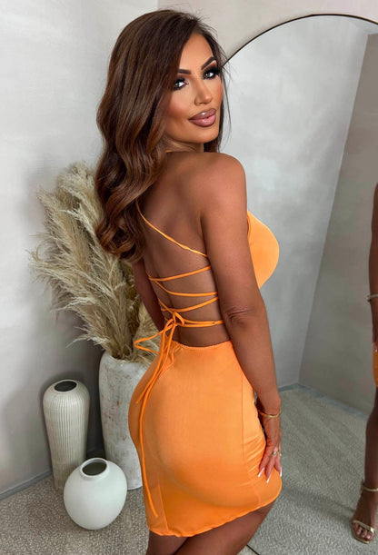 Castaway Queen Orange Shell Brooch Dress