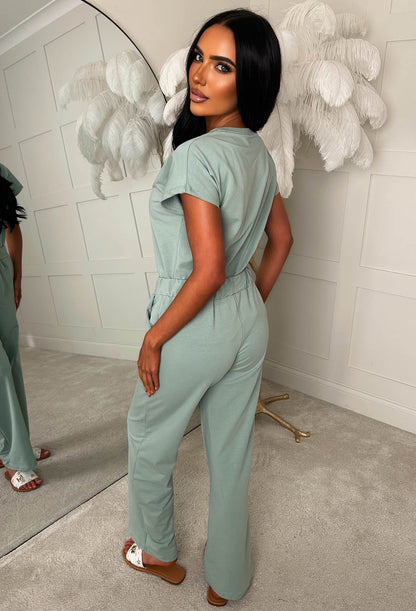 Chilled Icon Green Top & Straight Leg Jogger Loungewear Set