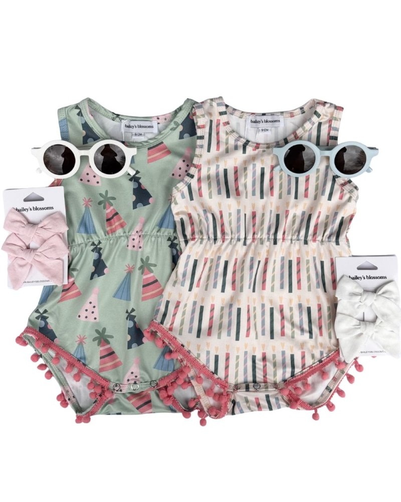 Dillon Pom Pom Romper - Make a Wish