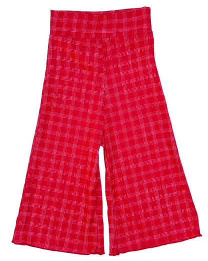 Elodie Wide-Leg High Waist Pants – Cherry Red