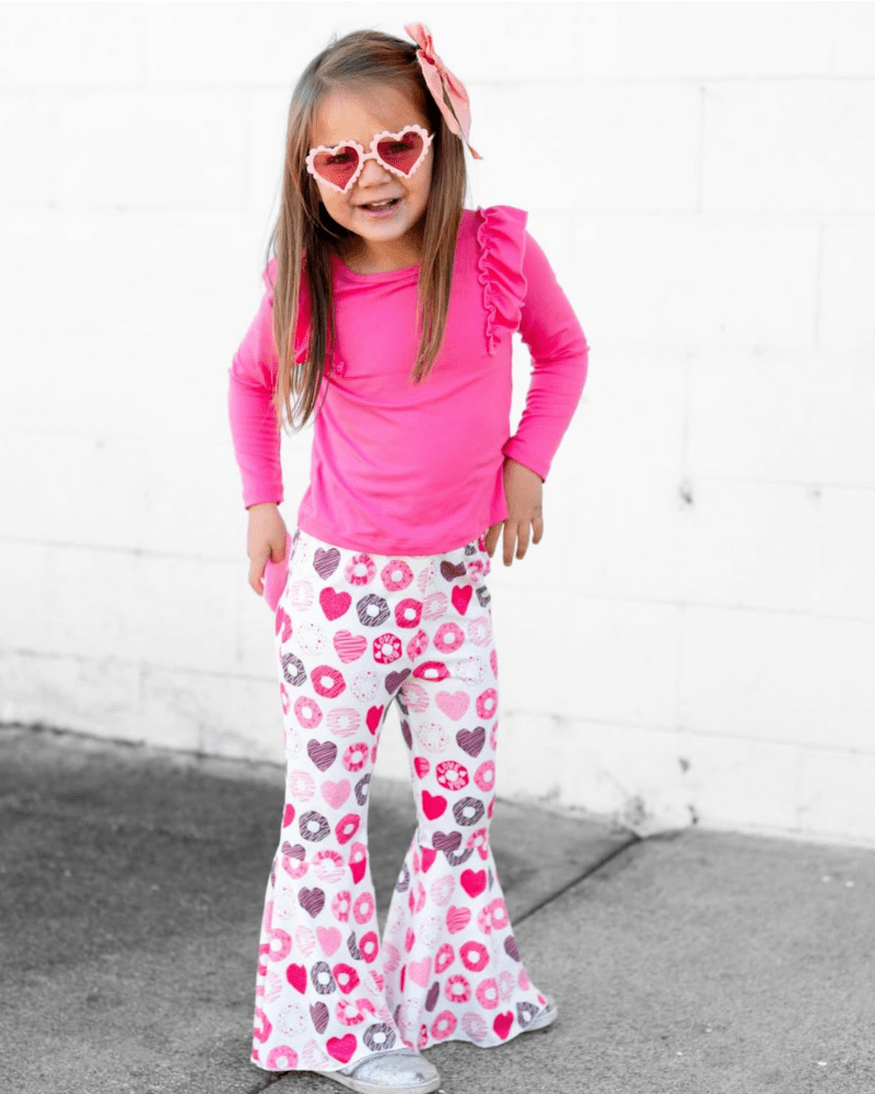 June Ruffle Shoulder Top & Leotard - Hot Pink